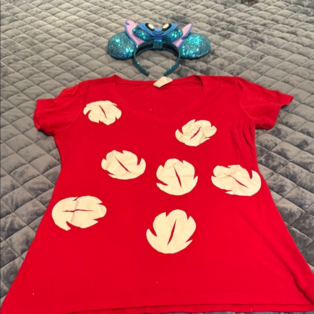 Adult or teen Disney Lilo & Stitch tee shirt and ears bundle